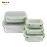 Kitchen storage container set 304 stainless steel bento box airtight set of 6