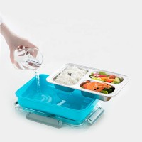 Wholesale 304 stainless steel kitchenware lunch box leakproof bento box