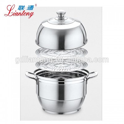 High quality exported Stainless steel cooking pot steam pot with visible lid