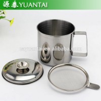 hot sale stainless steel dinning cup / dinning mug with lid and net strainer