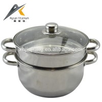 Hot sale 2 layers step and rolled edge indian cooking stainless steel cooking pot