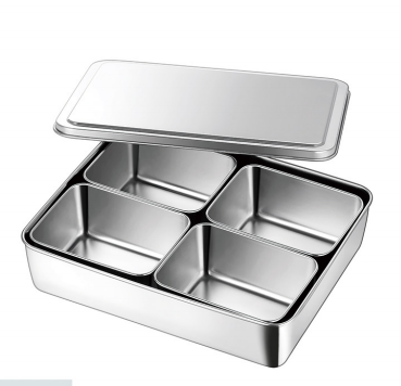 Stainless steel Japanese 4 in 1 tiffin box  lunch food container for picnic take away