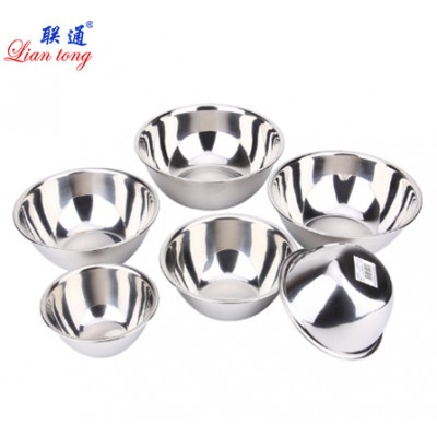 Multi size stainless steel #201 mirror polishing  deep mixing bowl salad bowl